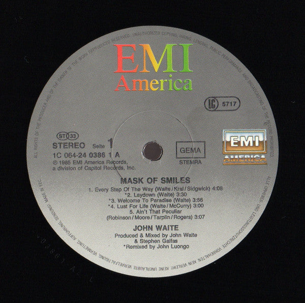 John Waite – Mask Of Smiles - 1985 European Pressing VinylPursuit.com