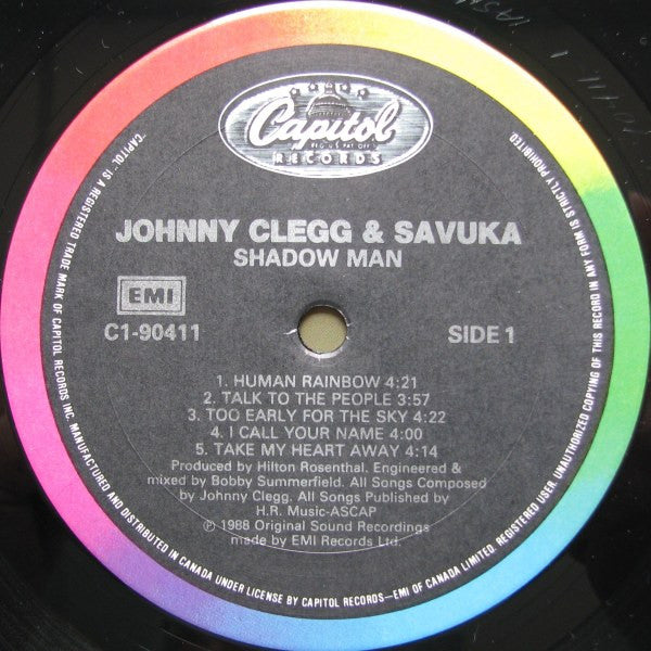 Johnny Clegg and Savuka – Shadow Man -  1988 Original Vinyl Pursuit Inc