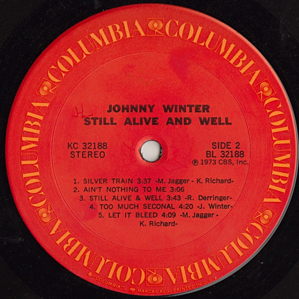 Johnny Winter Still Alive And Well 1973 US Pressing Vinyl Pursuit Inc