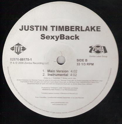 Justin Timberlake – SexyBack - US Original Pressing Vinyl Pursuit Inc