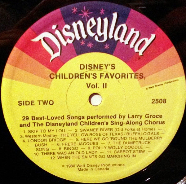 The Disneyland Children's Sing-Along Chorus – Disney's Children's Favorites Volume II -  1980 Pressing in Shrinkwrap! Vinyl Pursuit Inc