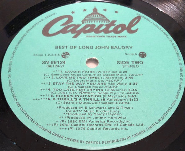 Long John Baldry – The Best Of Long John Baldry - 1982 Original Pressing Vinyl Pursuit Inc