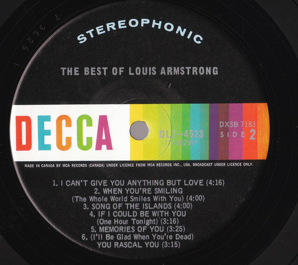 Louis Armstrong – The Best Of Louis Armstrong Vinyl Pursuit Inc