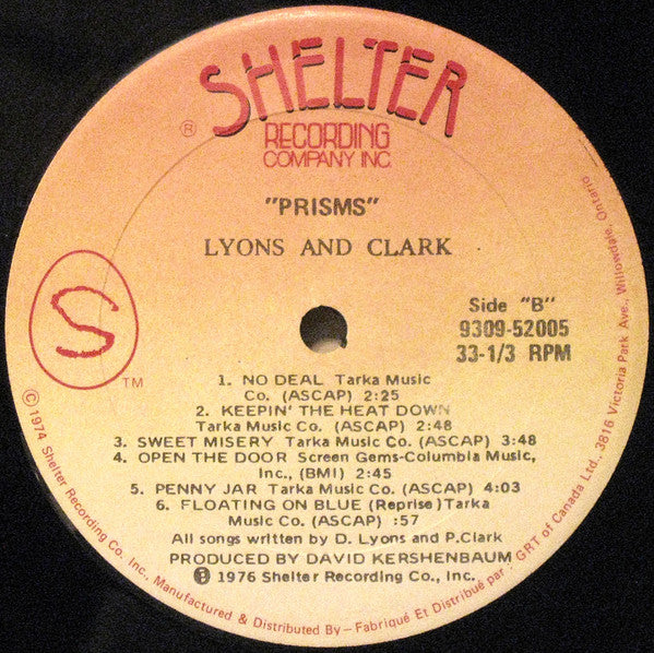Lyons And Clark – Prisms VinylPursuit.com