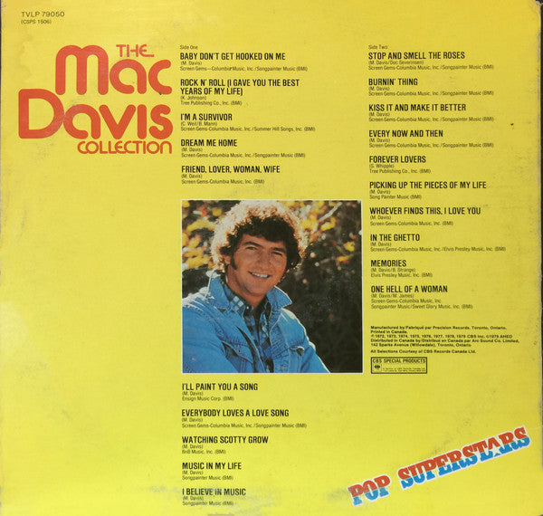 Mac Davis – The Mac Davis Collection - 1979 Original Vinyl Pursuit Inc
