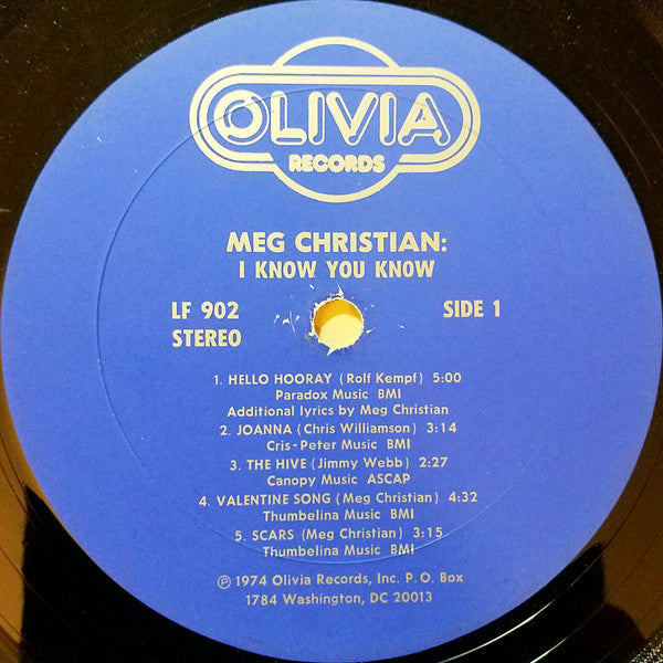 Meg Christian – I Know You Know US Pressing VinylPursuit.com