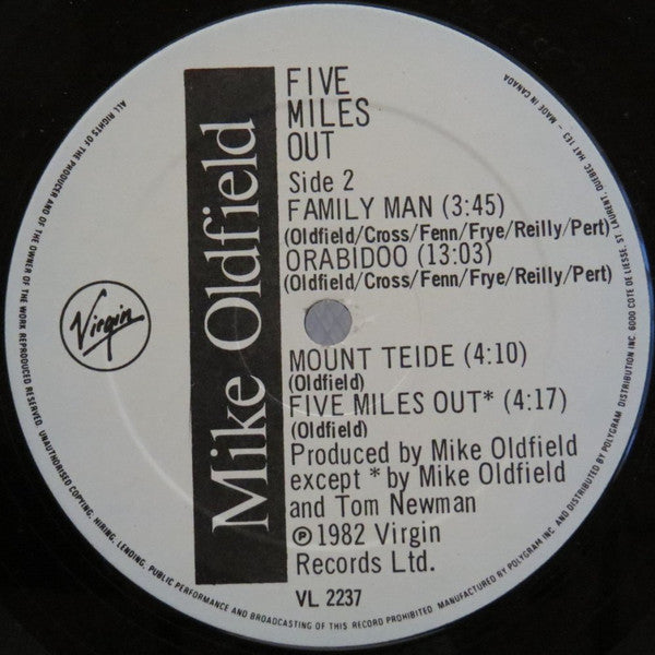 Mike Oldfield Five Miles Out Vinyl Pursuit Inc 7943