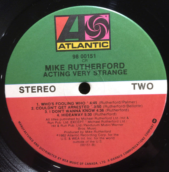 Mike Rutherford – Acting Very Strange VinylPursuit.com