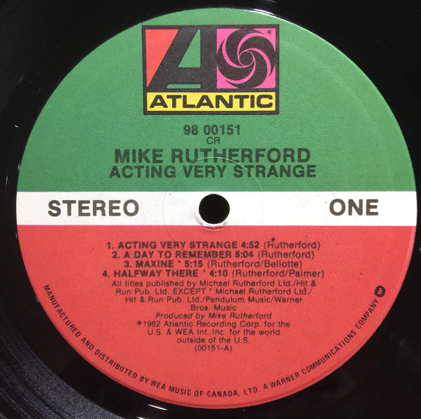 Mike Rutherford – Acting Very Strange VinylPursuit.com
