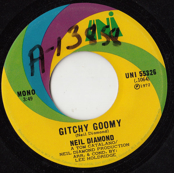 Neil Diamond Song Sung Blue 7" Single Vinyl Pursuit Inc