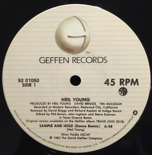 Neil Young – Sample And Hold -  1982 Original Pressing Vinyl Pursuit Inc