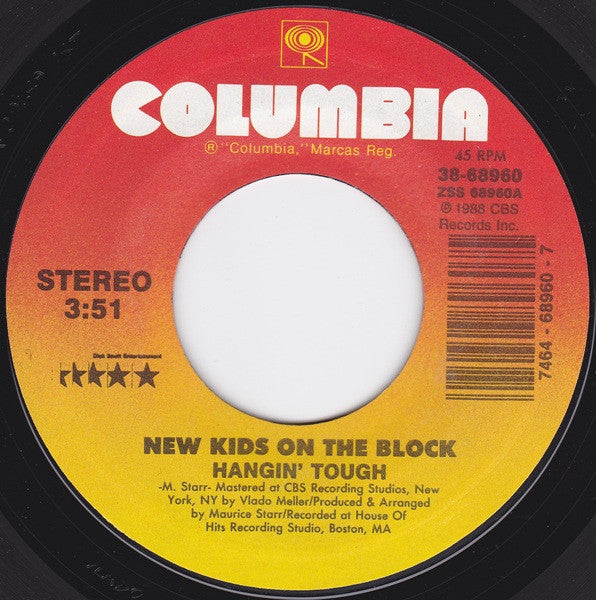 New Kids On The Block – Hangin' Tough - 7" Single, 1989 US Pressing VinylPursuit.com
