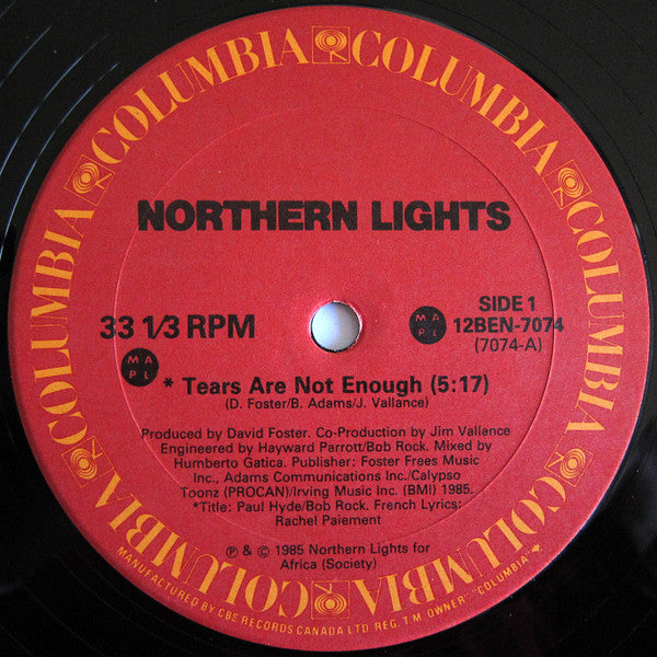 Northern Lights – Tears Are Not Enough - 1985 VinylPursuit.com