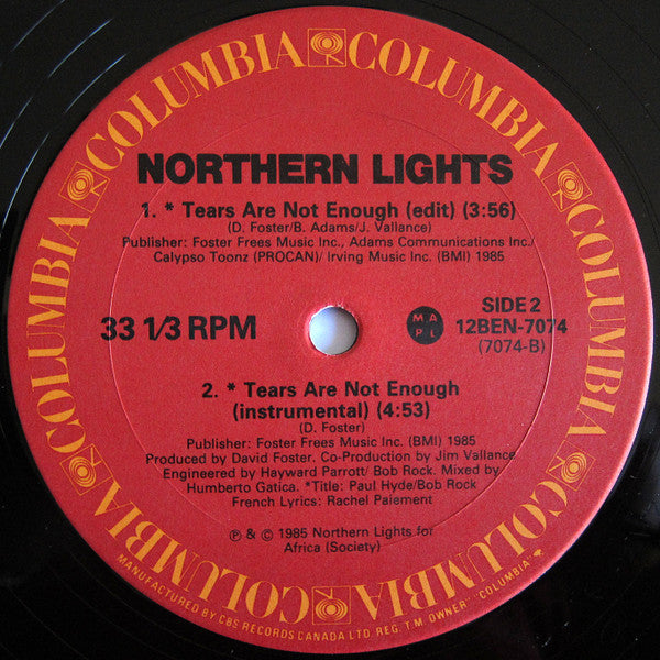 Northern Lights – Tears Are Not Enough - 1985 VinylPursuit.com