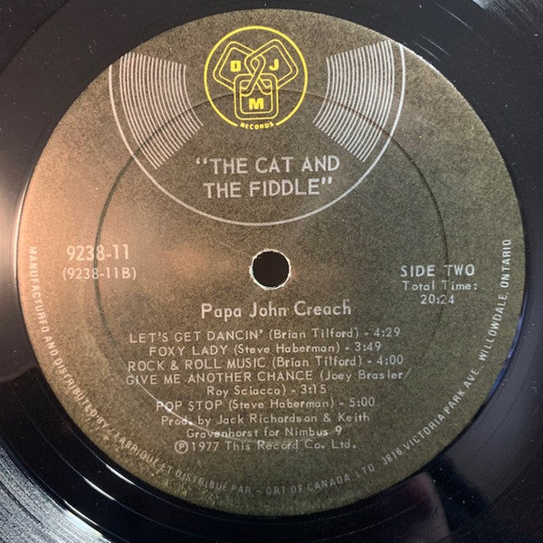 Papa John Creach – The Cat And The Fiddle -  1977 Original Pressing Vinyl Pursuit Inc