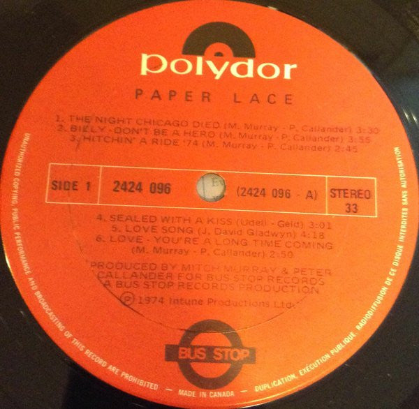 Paper Lace Paper Lace Vinyl Pursuit Inc