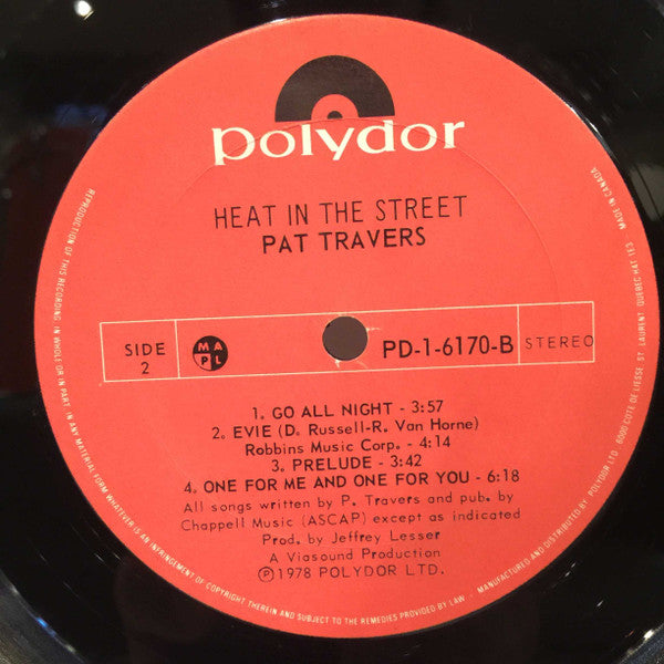 Pat Travers Band – Heat In The Street - 1978 VinylPursuit.com