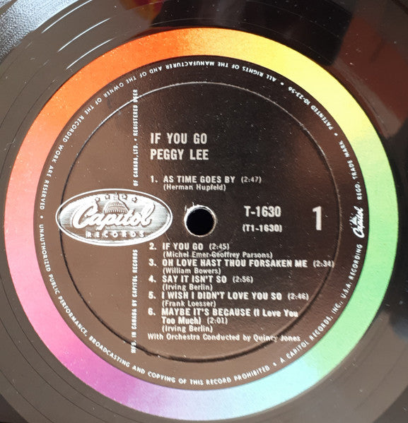 Peggy Lee – If You Go -  1961 Original Mono in Shrinkwrap Vinyl Pursuit Inc