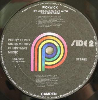 Perry Como – Perry Como Sings Merry Christmas Music -  1977 Pressing Vinyl Pursuit Inc