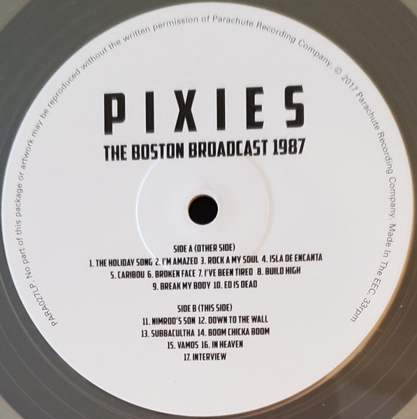Pixies – The Boston Broadcast 1987 -  Clear Vinyl, Sealed! Vinyl Pursuit Inc