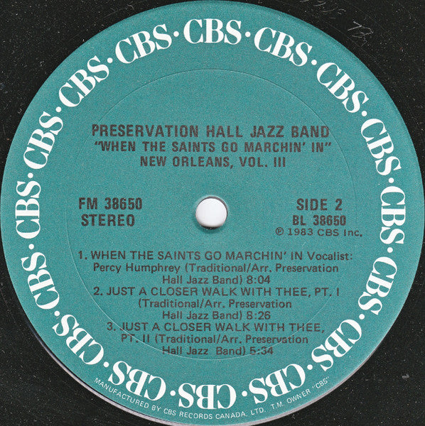 Preservation Hall Jazz Band – When The Saints Go Marching In - New Orleans Vol III VinylPursuit.com