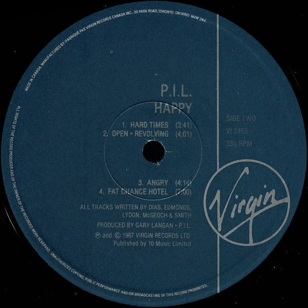 Public Image Limited – Happy? - 1987 Original Vinyl Pursuit Inc