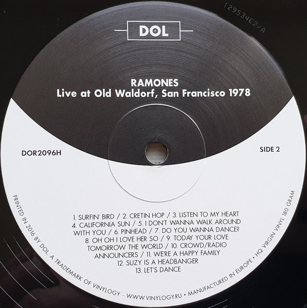 Ramones – Live At The Old Waldorf - 180gm, Sealed Vinyl Pursuit Inc