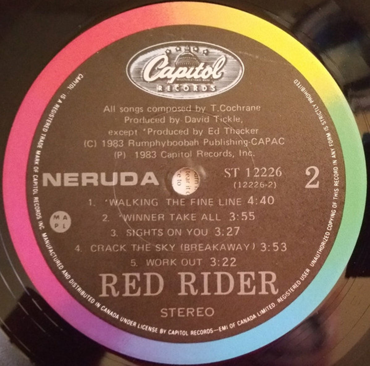 Red Rider – Neruda - 1983 VinylPursuit.com