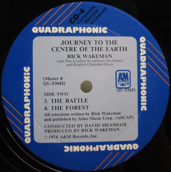 Rick Wakeman – Journey To The Centre Of The Earth - 1974 US Quadraphonic Original Vinyl Pursuit Inc