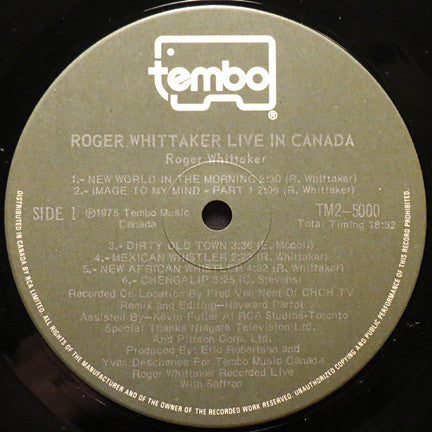 Roger Whittaker – Live In Canada VinylPursuit.com