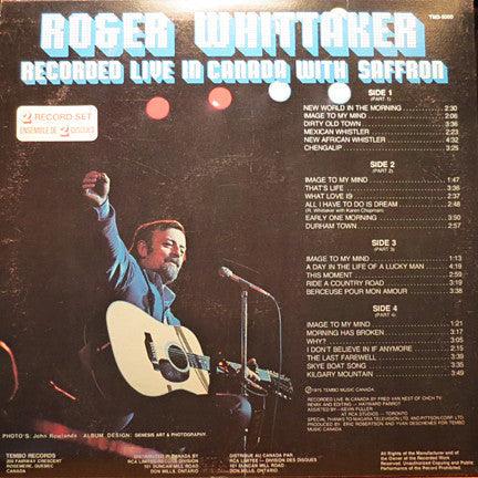 Roger Whittaker – Live In Canada VinylPursuit.com