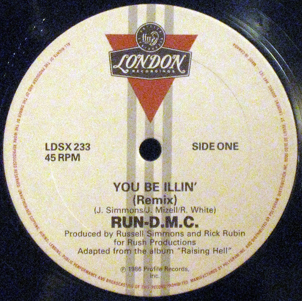 Run-DMC – You Be Illin' (Remix) - 1986 Original Vinyl Pursuit Inc