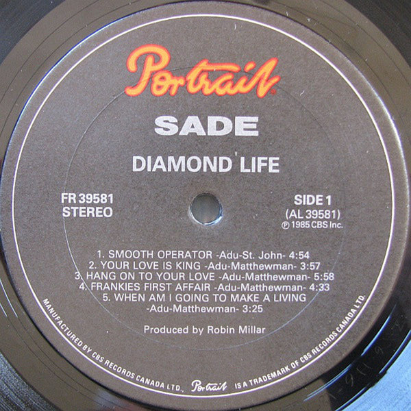 Sade – Diamond Life - 1985 Original! – Vinyl Pursuit Inc