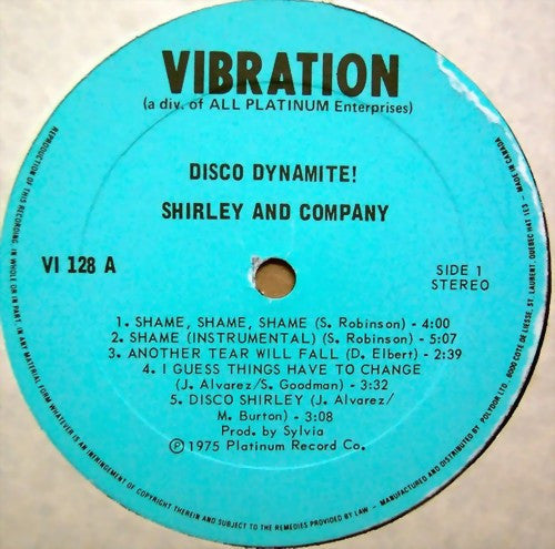 Shirley & Company – Disco Dynamite -  1975 Original Pressing Vinyl Pursuit Inc