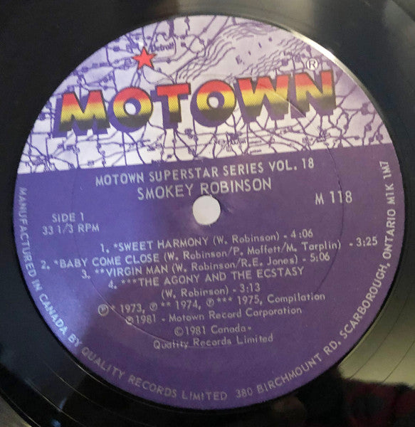 Smokey Robinson – Smokey Robinson 1981 Pressing VinylPursuit.com