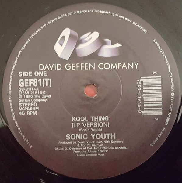 Sonic Youth – Kool Thing - 1990 UK Pressing, Rare Vinyl Pursuit Inc