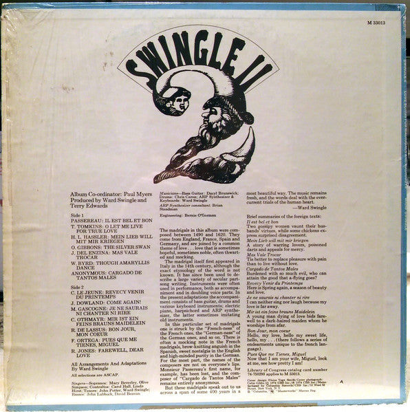 Swingle II – Love Songs For Madrigals And Madriguys - 1974 US Pressing VinylPursuit.com