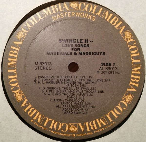 Swingle II – Love Songs For Madrigals And Madriguys - 1974 US Pressing VinylPursuit.com
