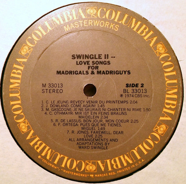 Swingle II – Love Songs For Madrigals And Madriguys - 1974 US Pressing VinylPursuit.com