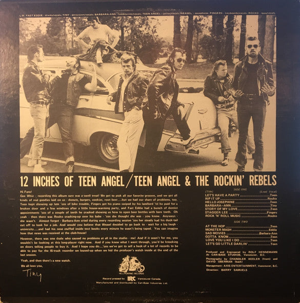 Teen Angel And The Rockin' Rebels – 12 Inches Of Teen Angel Vinyl Pursuit Inc