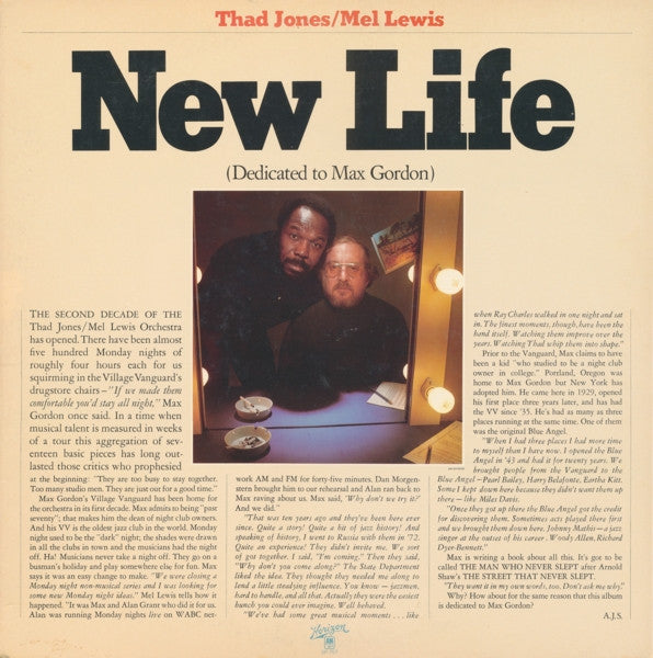 Thad Jones / Mel Lewis – New Life (Dedicated To Max Gordon) VinylPursuit.com