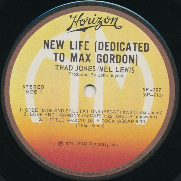 Thad Jones / Mel Lewis – New Life (Dedicated To Max Gordon) VinylPursuit.com