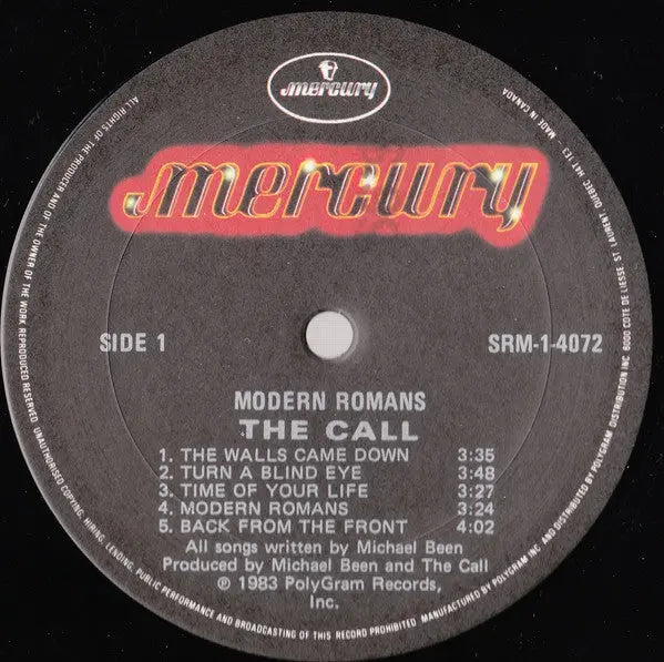 The Call – Modern Romans -  1983 Original Pressing Vinyl Pursuit Inc