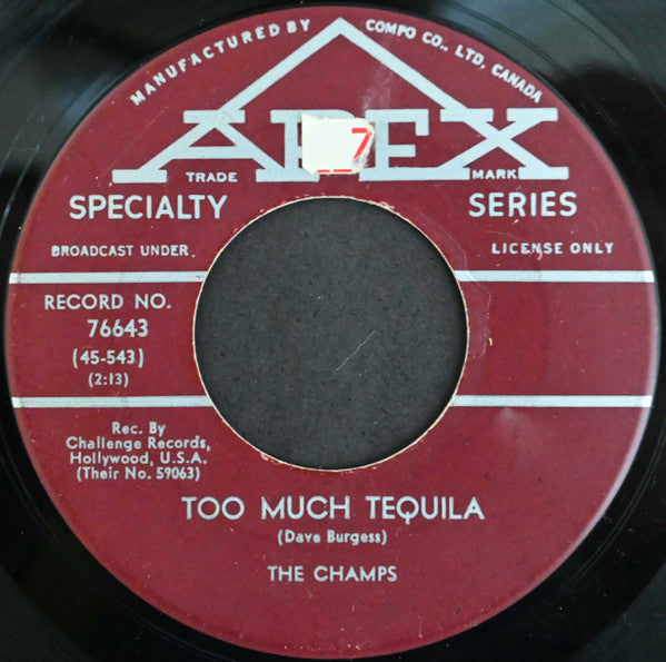 The Champs – Too Much Tequila VinylPursuit.com