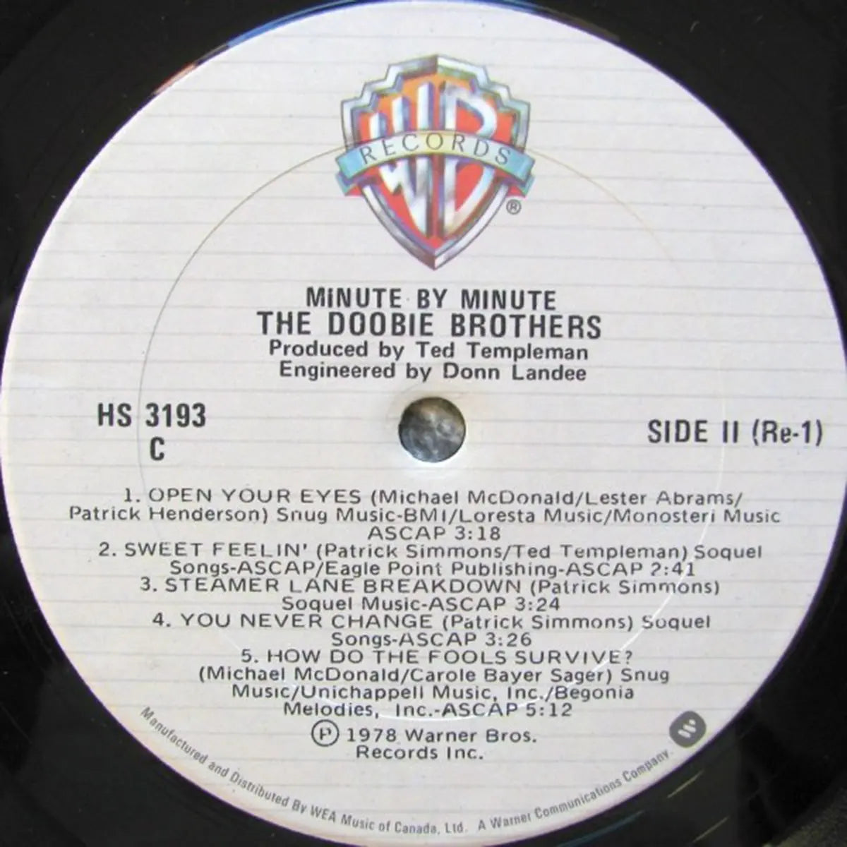 Doobie Brothers – Minute By Minute - 1978 Original! Vinyl Pursuit Inc