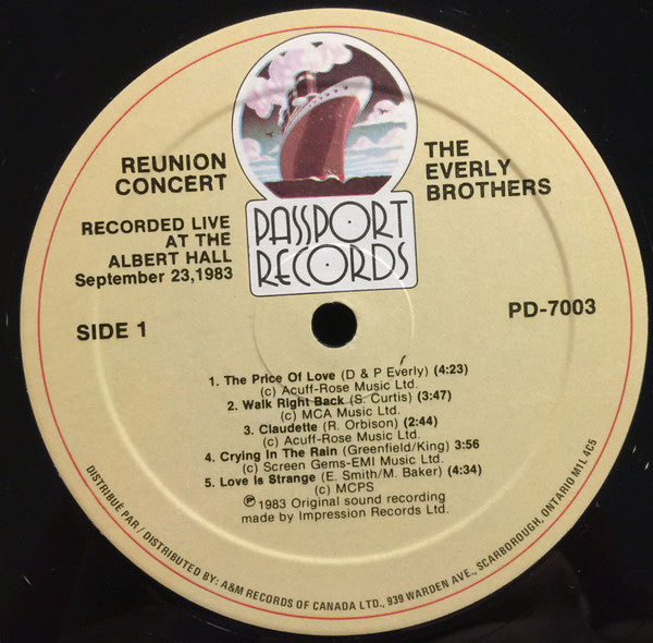 The Everly Brothers – Reunion Concert - 1983 Original Pressing Vinyl Pursuit Inc