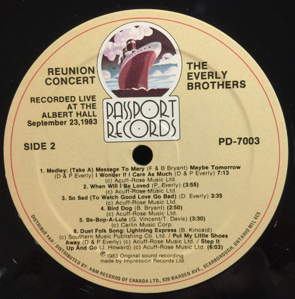 The Everly Brothers – Reunion Concert - 1983 Original Pressing Vinyl Pursuit Inc