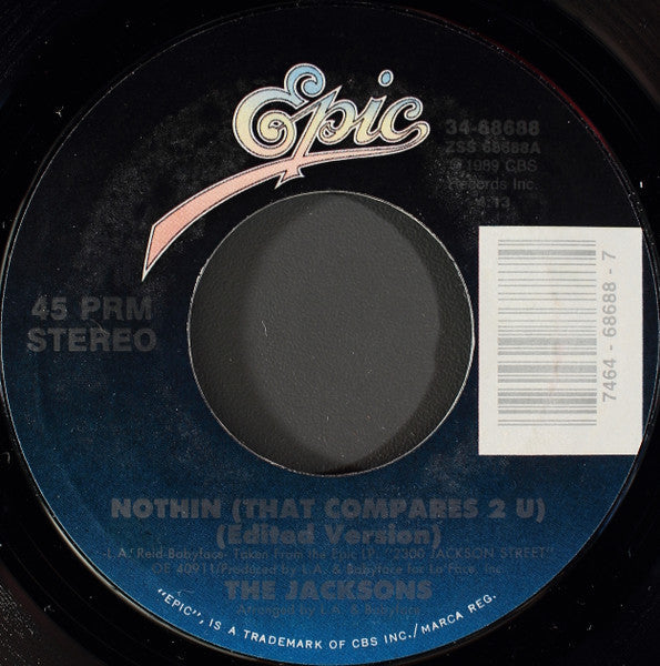 The Jacksons – Nothin (That Compares 2 U) (Edited Version) US Pressing VinylPursuit.com