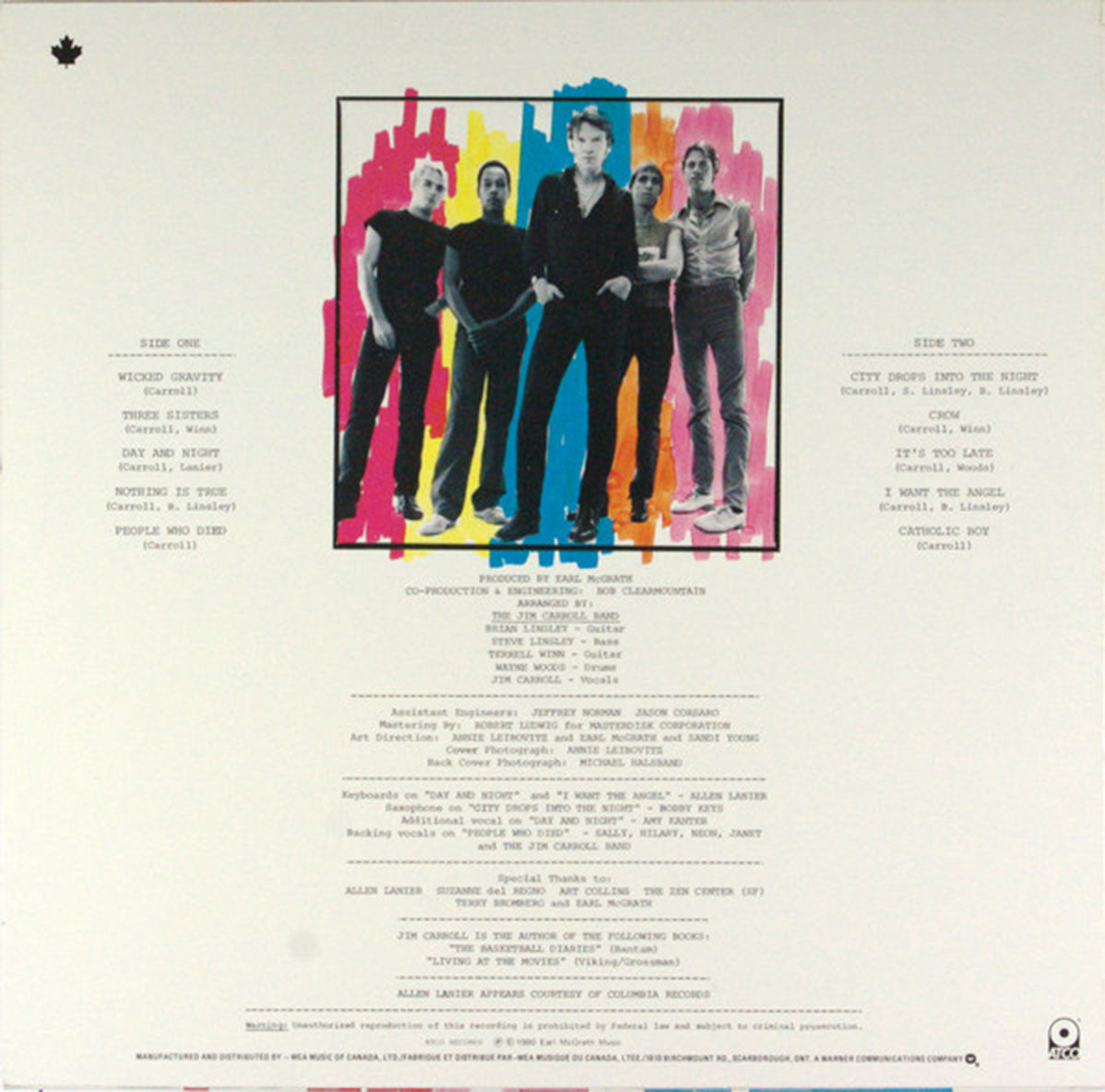 The Jim Carroll Band – Catholic Boy - 1980 Pressing