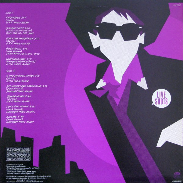 The Joe Ely Band – Live Shots - 1981 Original Vinyl Pursuit Inc